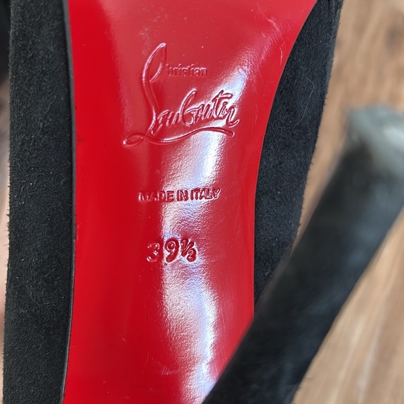 Christian Louboutin Black Suede Heeled Ankle Boots 39.5 - Picture 8 of 8